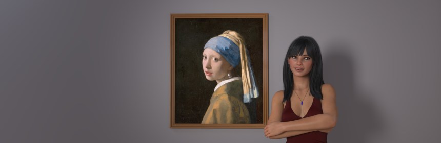 Ariane sees "Girl with a shiny metal ball overing below her ear"